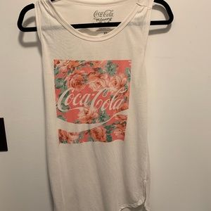 Vintage Coca-Cola Pink Floral Logo Tank Top